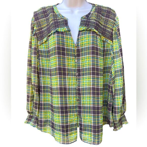 CATO casual, button down style. plaid pattern relaxed fit fall day. - Picture 1 of 5